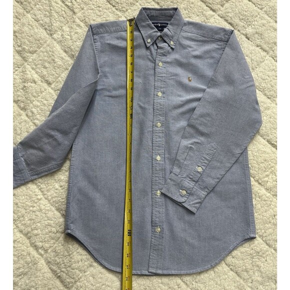 Ralph Lauren Polo boys size 14 button down long sleeve blue Oxford cotton shirt - Picture 7 of 10